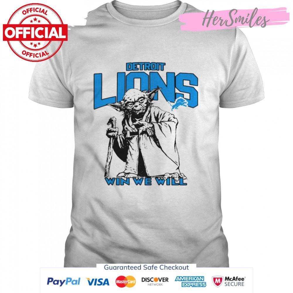 Detroit Lions Star Wars Yoda Win We Will T- Graphic T-Shirt