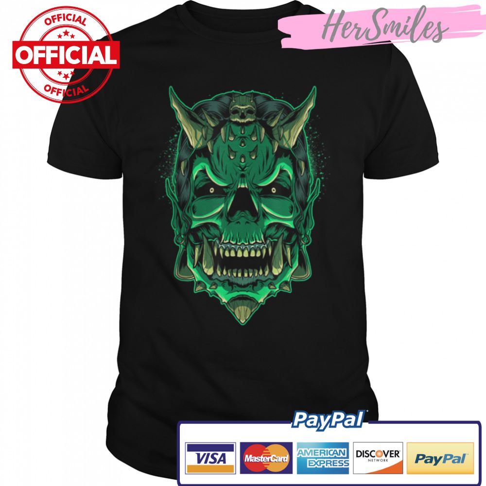 Devil Zombie Creepy Satan Evil Demon Head Skull Halloween T-Shirt
