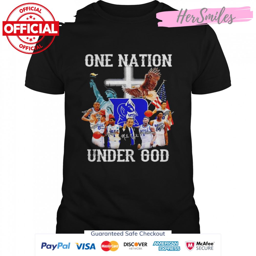 Duke Blue Devils one nation under God signatures T-shirt
