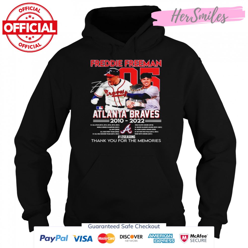 Freddie Freeman 05 Atlanta Braves 2010 2022 signature shirt