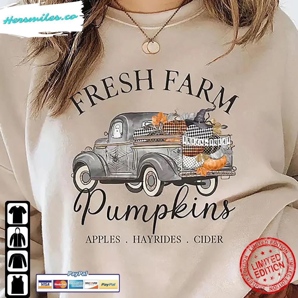 Fresh Farm Pumpkins Sweatshirt Thanksgiving Halloween T-Shirt