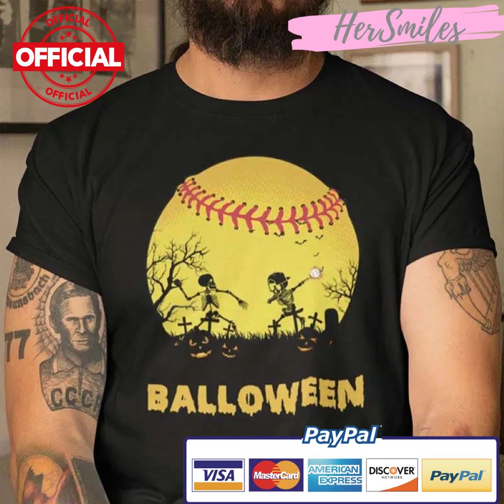 Funny Balloween T Shirt Baseball Lover Halloween Tee