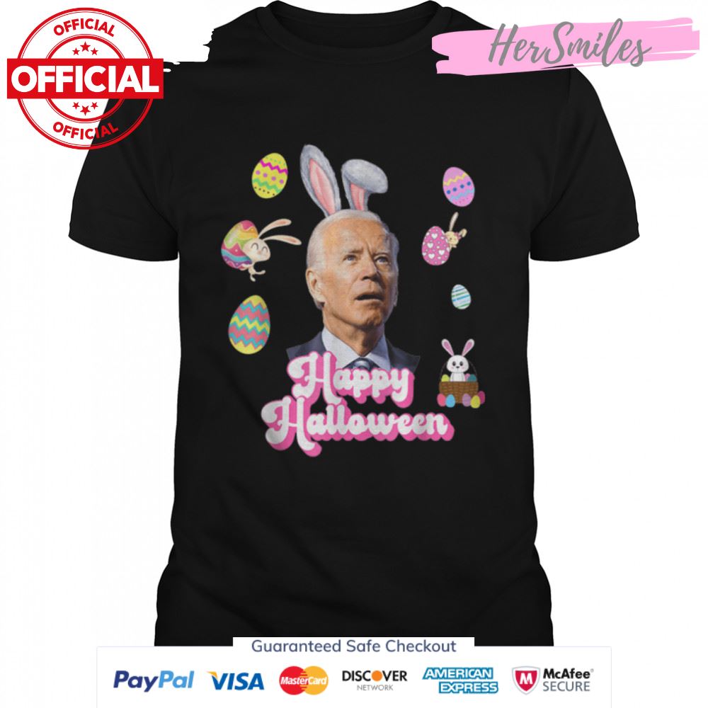 Funny Joe Biden Happy Halloween Confused Easter Biden Bunny T-Shirt
