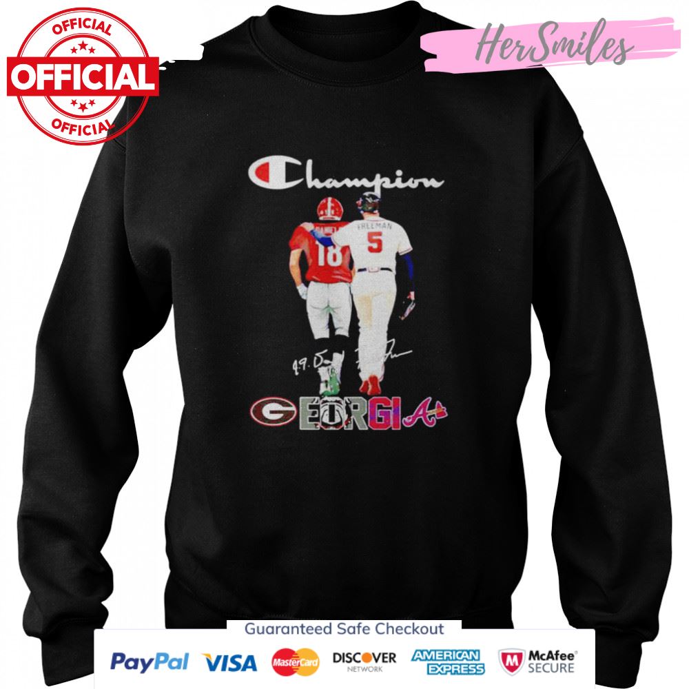 Georgia Sports Teams JT Daniels and Freddie Freeman signatures shirt Georgia Sports Teams JT Daniels and Freddie Freeman signatures shirt