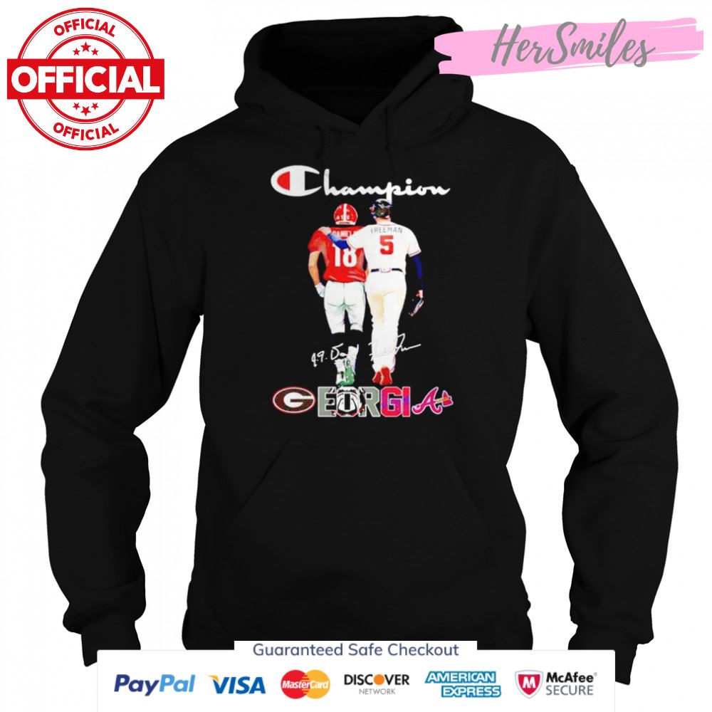 Georgia Sports Teams JT Daniels and Freddie Freeman signatures shirt Georgia Sports Teams JT Daniels and Freddie Freeman signatures shirt
