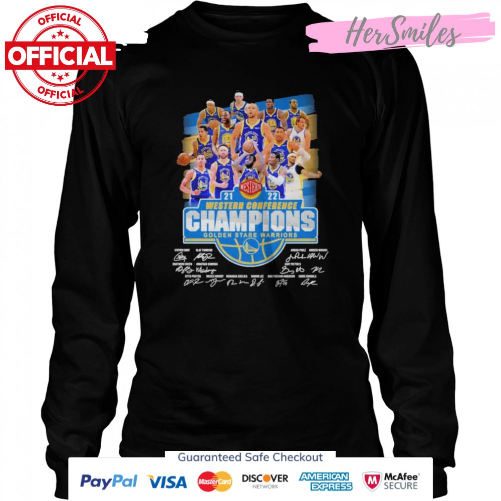 Golden State Warriors 2021-2022 Nba Western Conference Champions Signatures Shirt Golden State Warriors 2021-2022 Nba Western Conference Champions Signatures Shirt