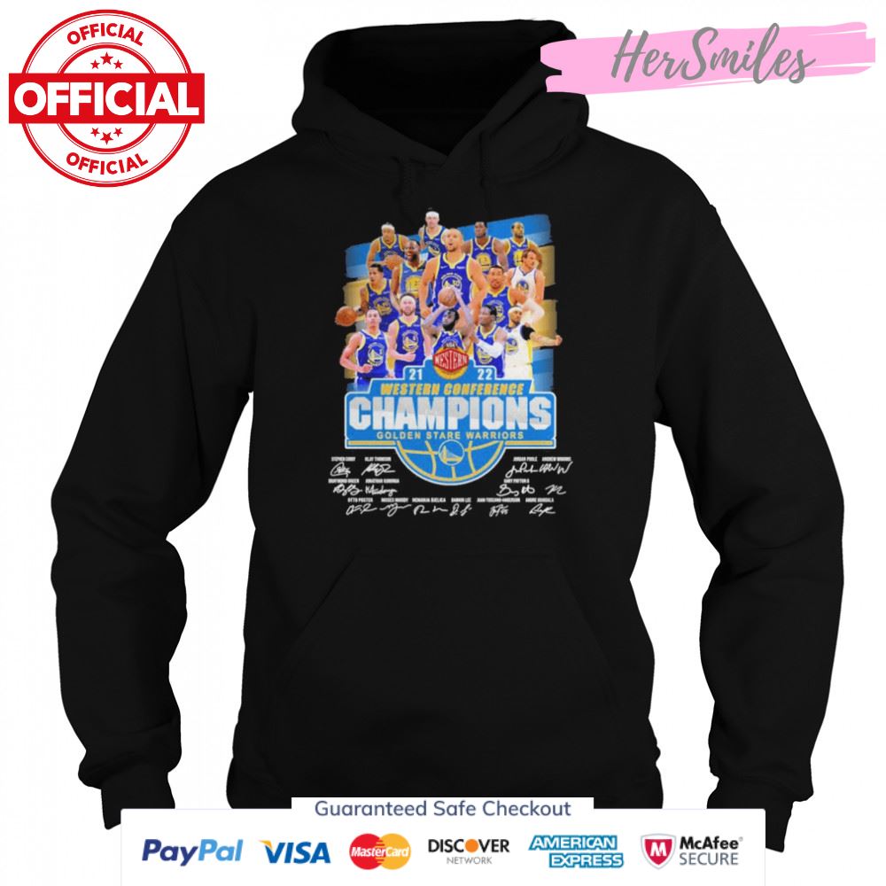 Golden State Warriors 2021-2022 Nba Western Conference Champions Signatures Shirt Golden State Warriors 2021-2022 Nba Western Conference Champions Signatures Shirt