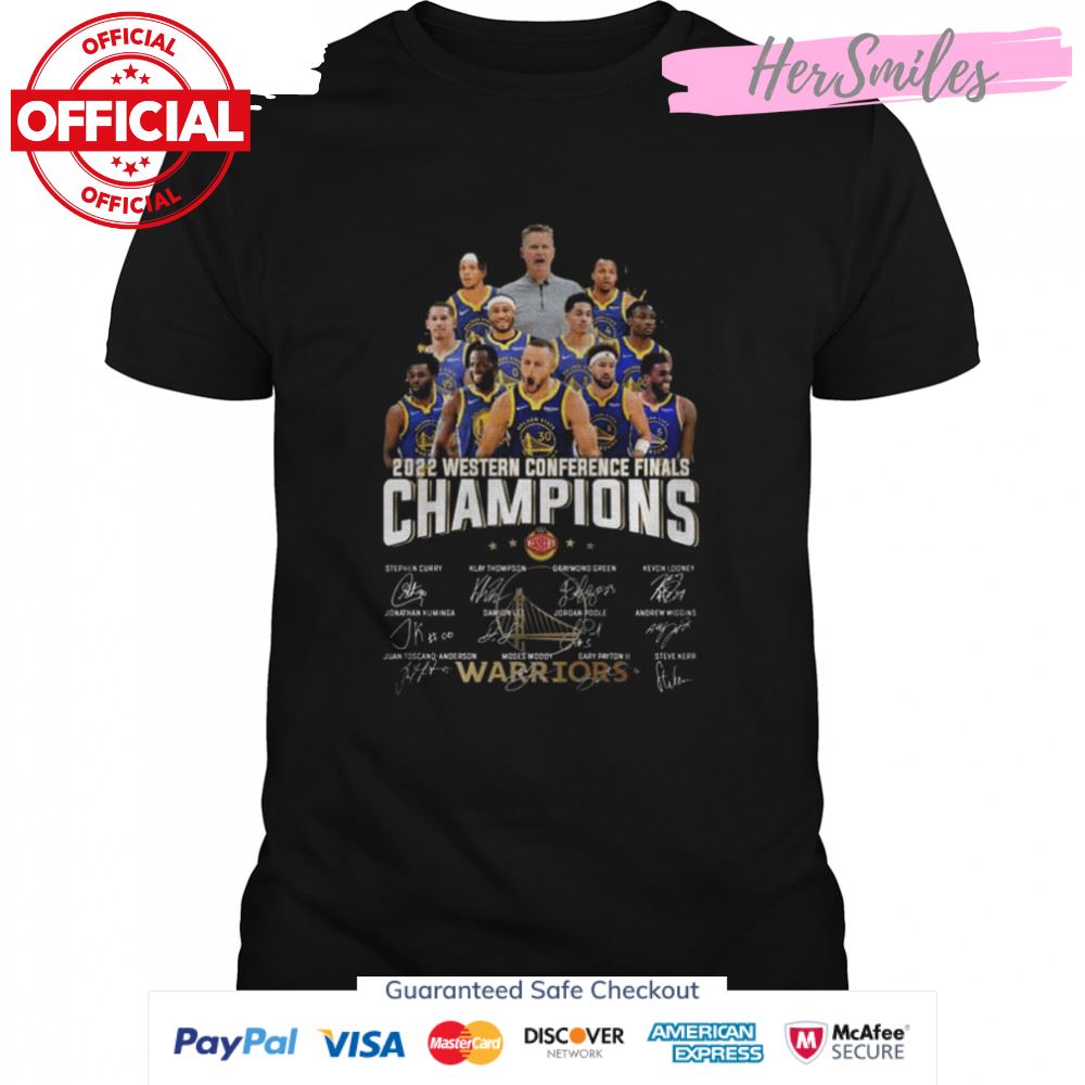 Golden State Warriors 2022 western conference finals champions signatures shirt Golden State Warriors 2022 western conference finals champions signatures shirt