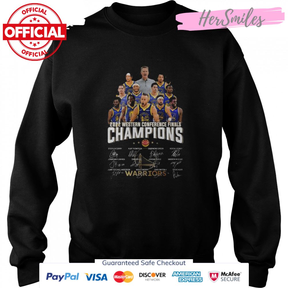 Golden State Warriors 2022 western conference finals champions signatures shirt Golden State Warriors 2022 western conference finals champions signatures shirt