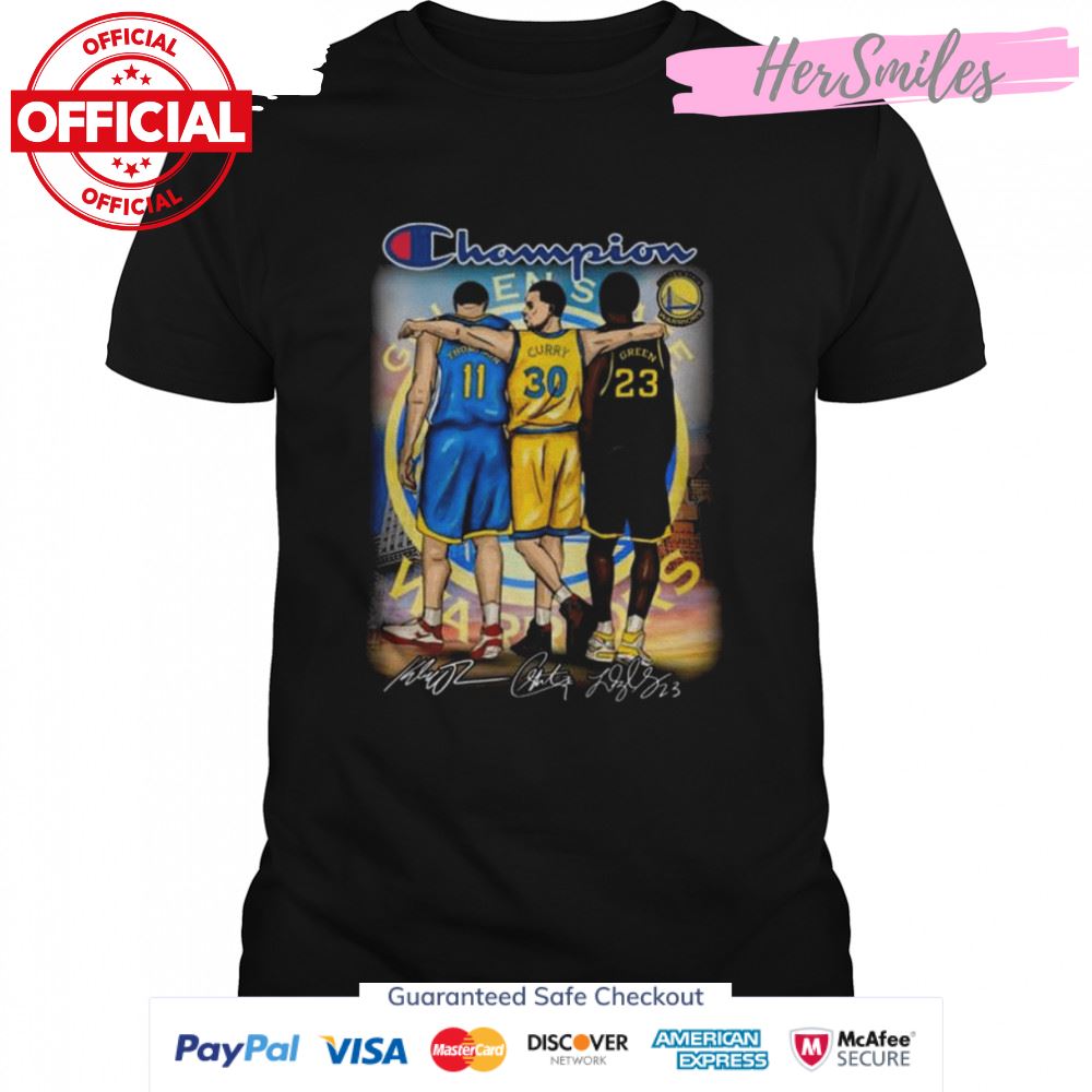 Golden State Warriors Klay Thompson Curry Green signatures shirt