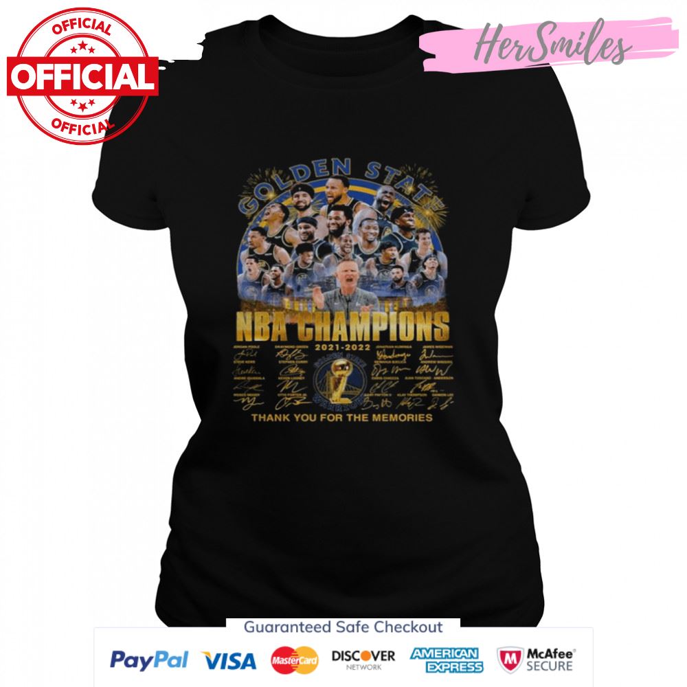 Golden State Warriors NBA champions thank you for the memories signatures 2022 shirt