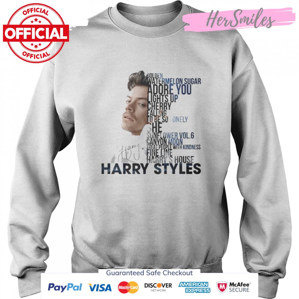 Golden Watermelon Sugar Adore You Lights Harry Styles Signature T-Shirt Golden Watermelon Sugar Adore You Lights Harry Styles Signature T-Shirt