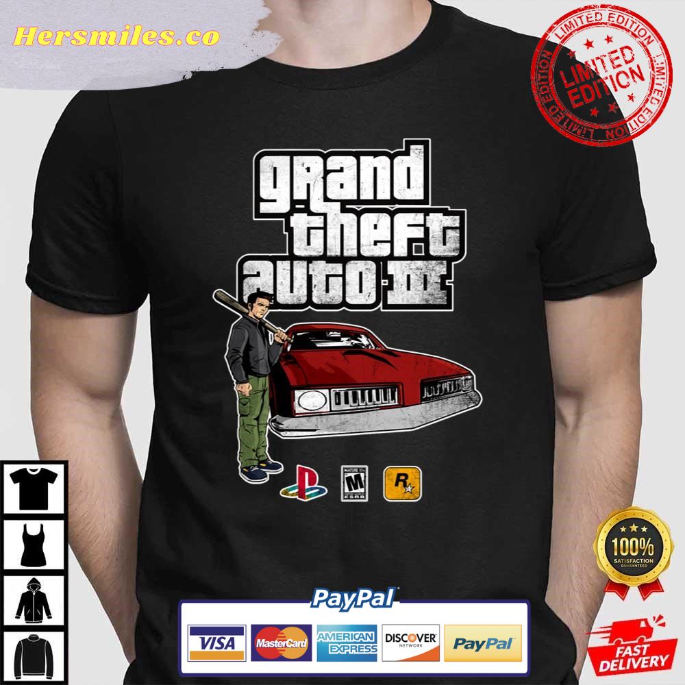 Grand Theft Auto 3 Vintage Style Distressed Logo Gta 6 Shirt