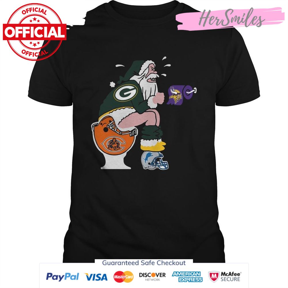 Green Bay Packers Santa shit on Chicago Bears Detroit Lions Minnesota Vikings shirt