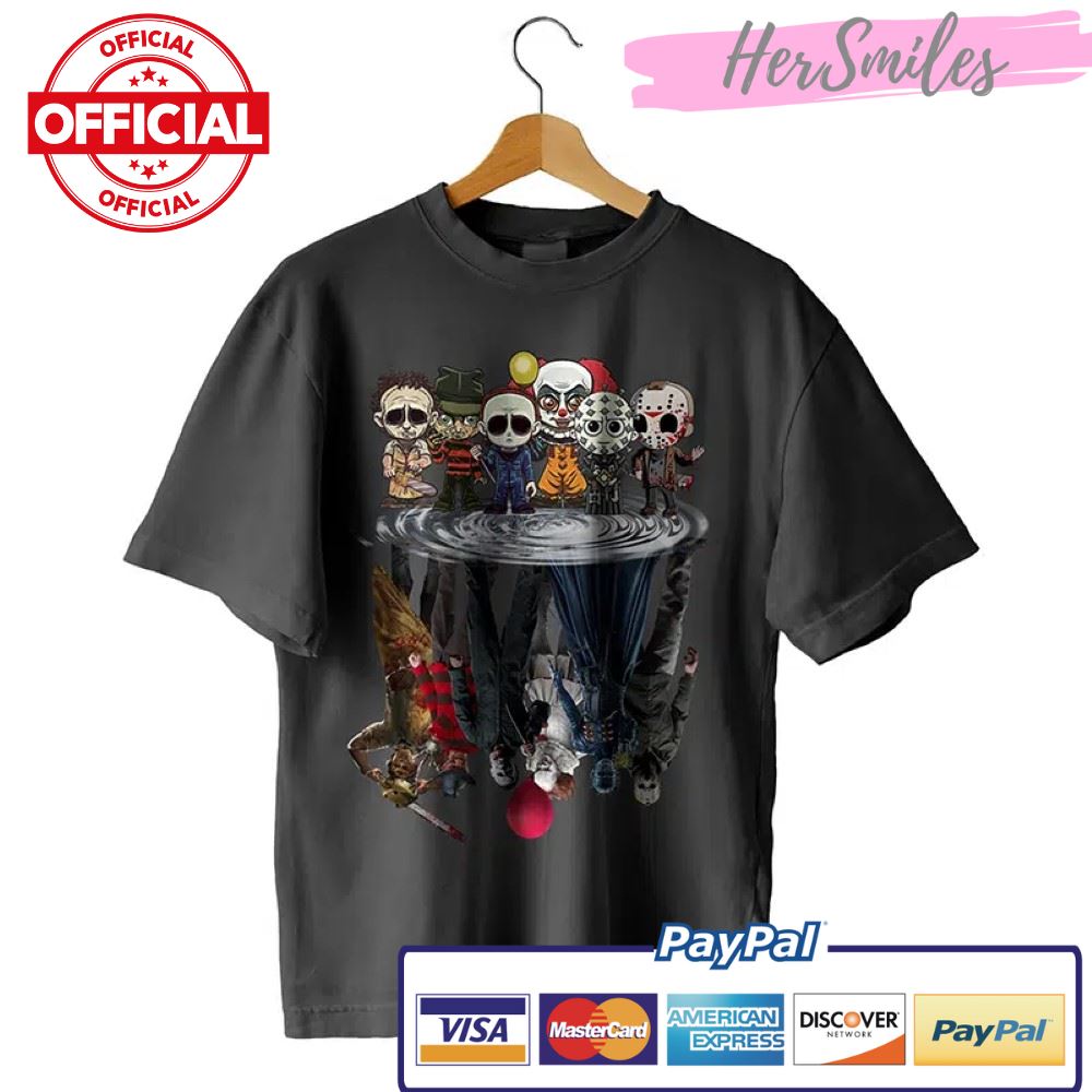 Halloween Chibi Horror Friends Michael Myers Jason Voorhees Freddy Krueger Stephen King’s IT Leatherface Pinhead T-Shirt