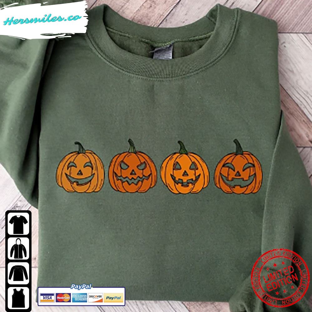 Halloween Pumpkin Sweatshirt Jack-O-Lantern Spooky Season T-Shirt