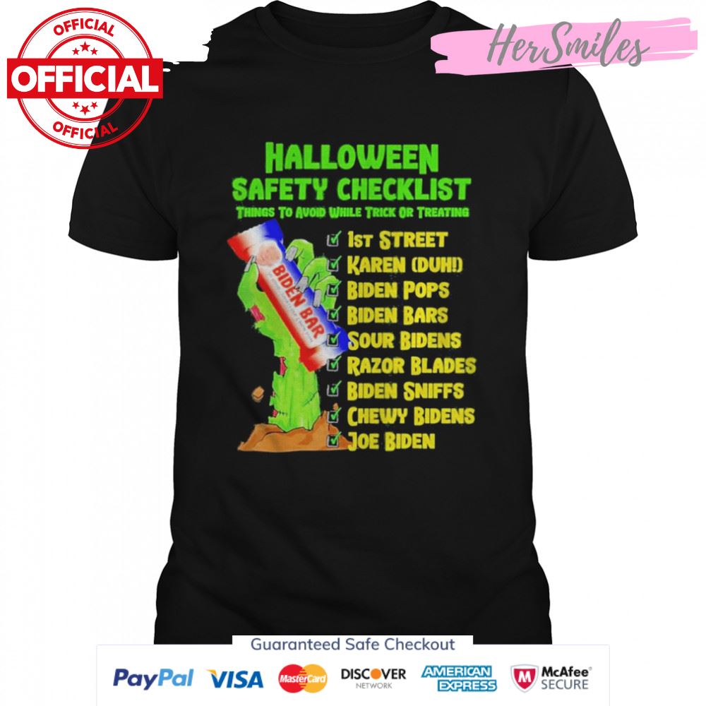 Halloween Safety Checklist Joe Biden Meme Shirt