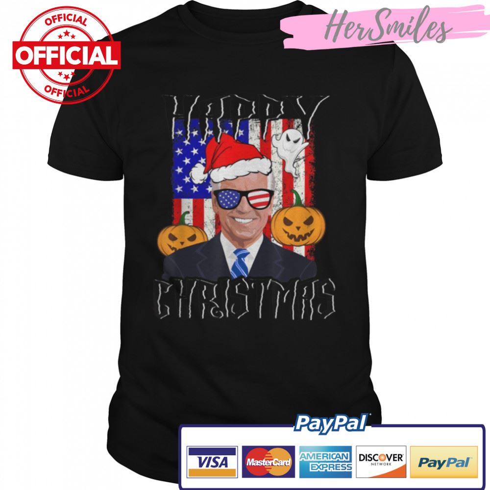 Happy Christmas Halloween Funny Joe Biden Jokes Pumpkin T-Shirt