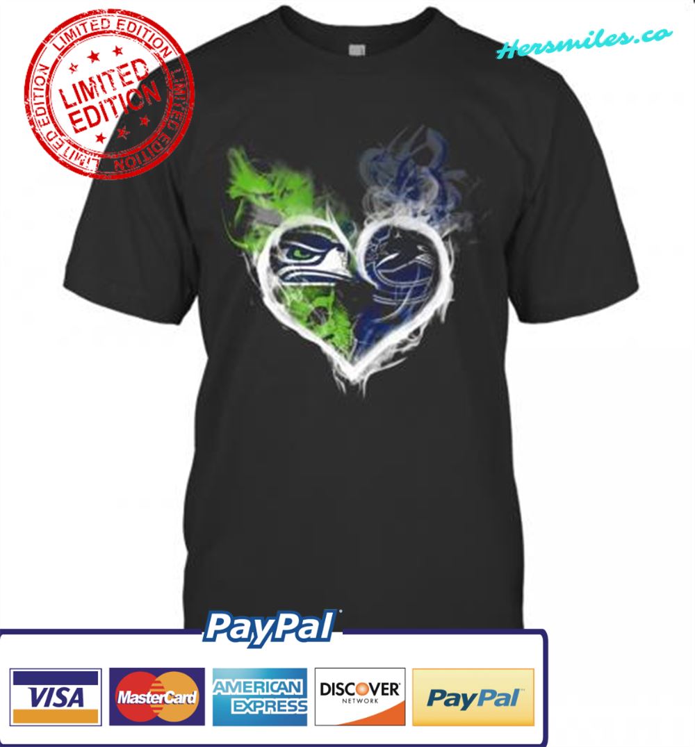 Heart Seattle Seahawks And Vancouver Canucks T-Shirt