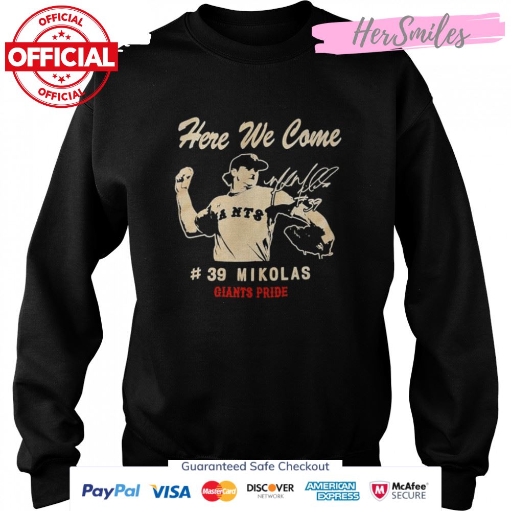 Here we come #39 Miles Mikolas Giants Pride signature shirt Here we come #39 Miles Mikolas Giants Pride signature shirt