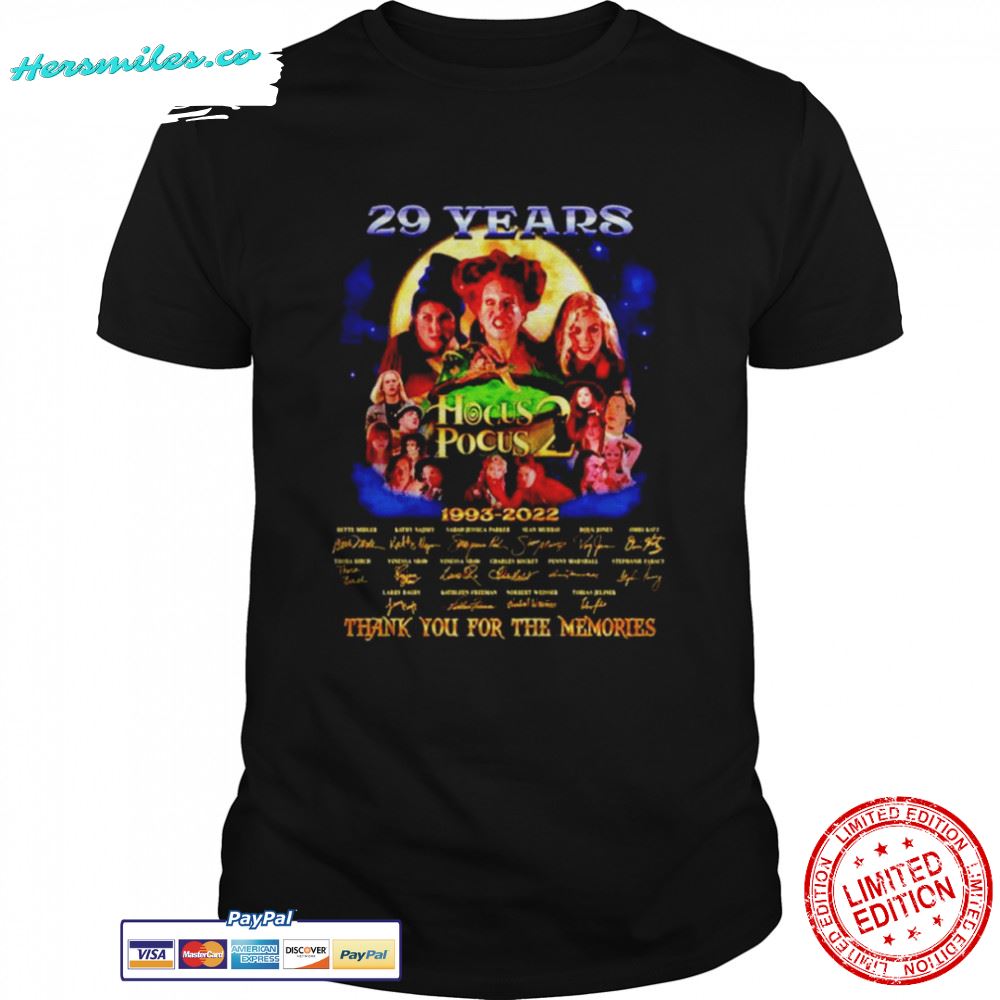 Hocus Pocus 29 Years Anniversary Memories Halloween signatures shirt