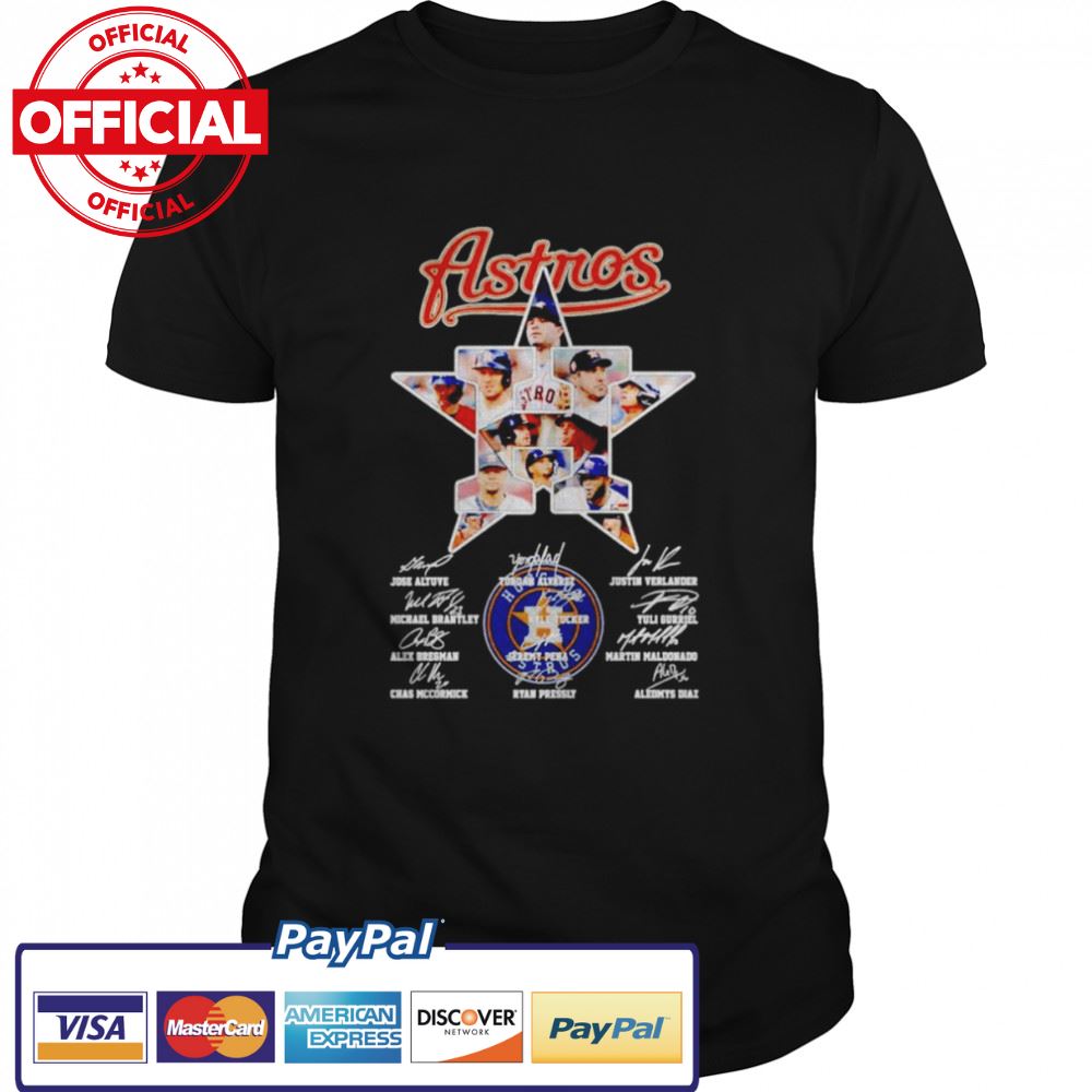 Houston Astros star players signatures shirt