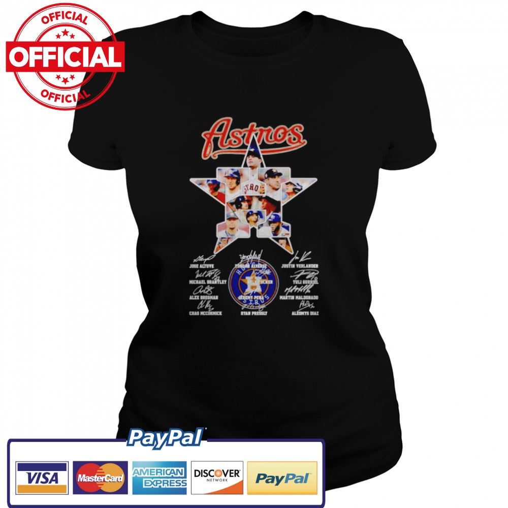 Houston Astros star players signatures shirt