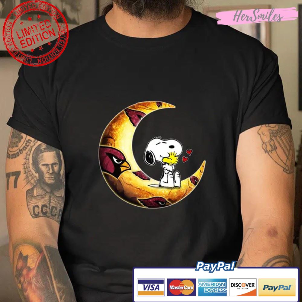 I Love Snoopy To The Moon And Back NFL Football Arizona Cardinals T Shirt