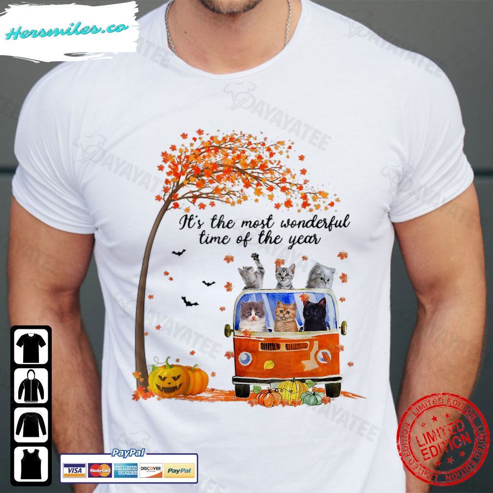 It’S The Most Wonderful Time Of The Year Shirt Cats Halloween T-Shirt
