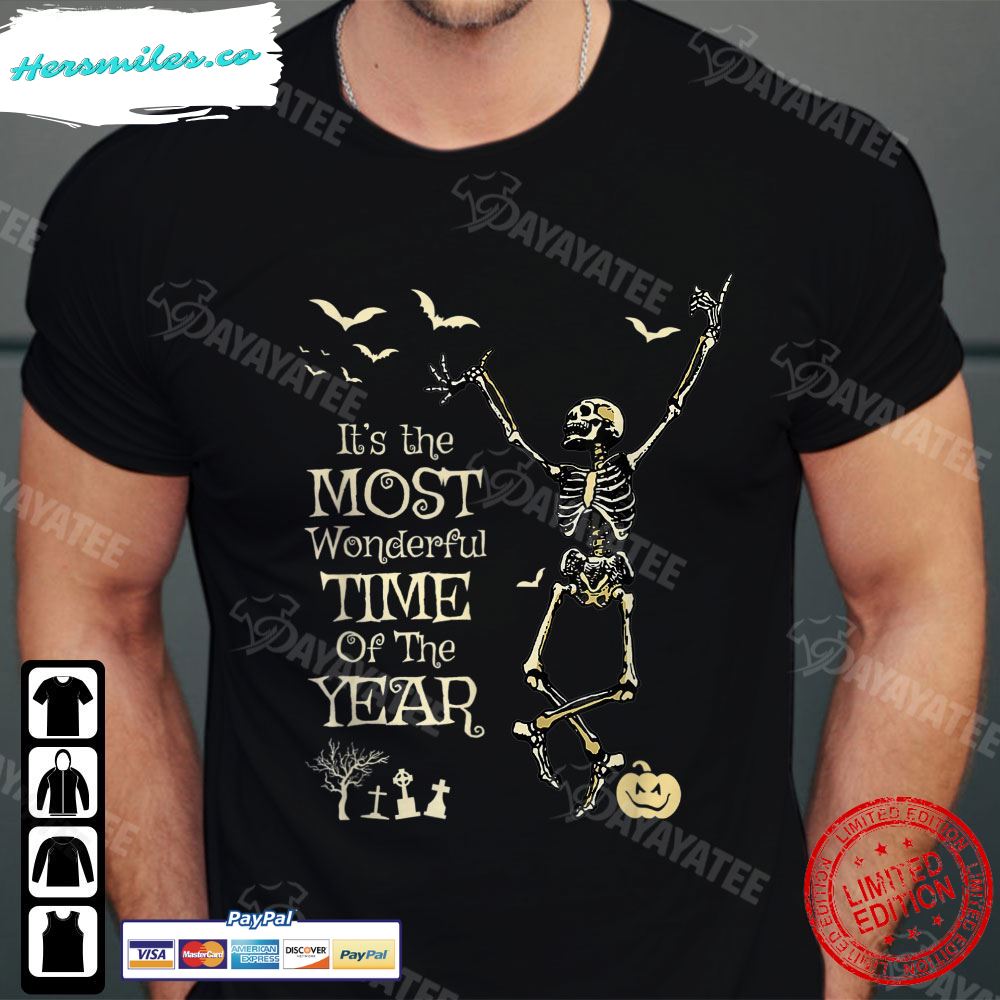 It’S The Most Wonderful Time Of The Year Shirt Skeleton Halloween T-Shirt