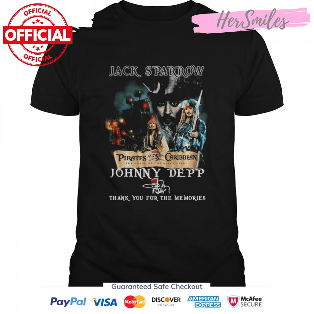 Jack Sparrow Johnny Depp Pirates Of The Caribbean The Curse Of The Black Pearl Signature Shirt