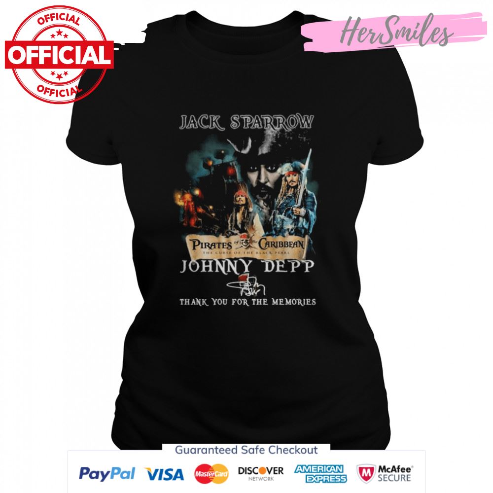 Jack Sparrow Johnny Depp Pirates Of The Caribbean The Curse Of The Black Pearl Signature Shirt