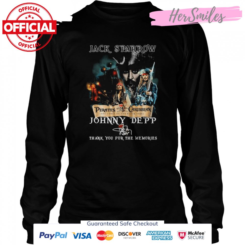 Jack Sparrow Johnny Depp Pirates Of The Caribbean The Curse Of The Black Pearl Signature Shirt Jack Sparrow Johnny Depp Pirates Of The Caribbean The Curse Of The Black Pearl Signature Shirt