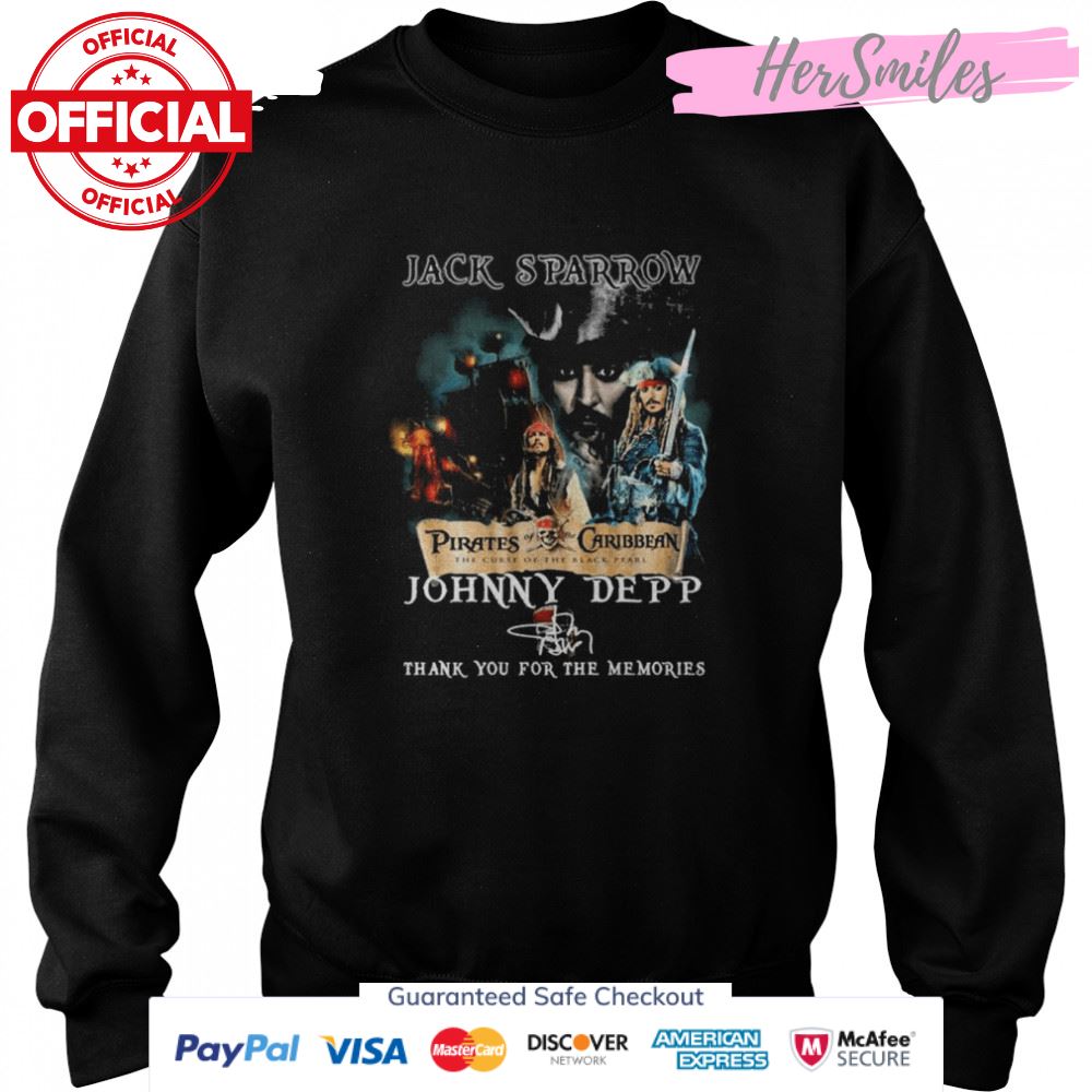 Jack Sparrow Johnny Depp Pirates Of The Caribbean The Curse Of The Black Pearl Signature Shirt Jack Sparrow Johnny Depp Pirates Of The Caribbean The Curse Of The Black Pearl Signature Shirt