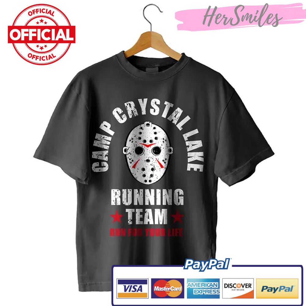 Jason Camp Crystal Lake Running Team Run For Your Life Shirt The 13th Vintage Jason Horror Movie Voorhees T-shirt