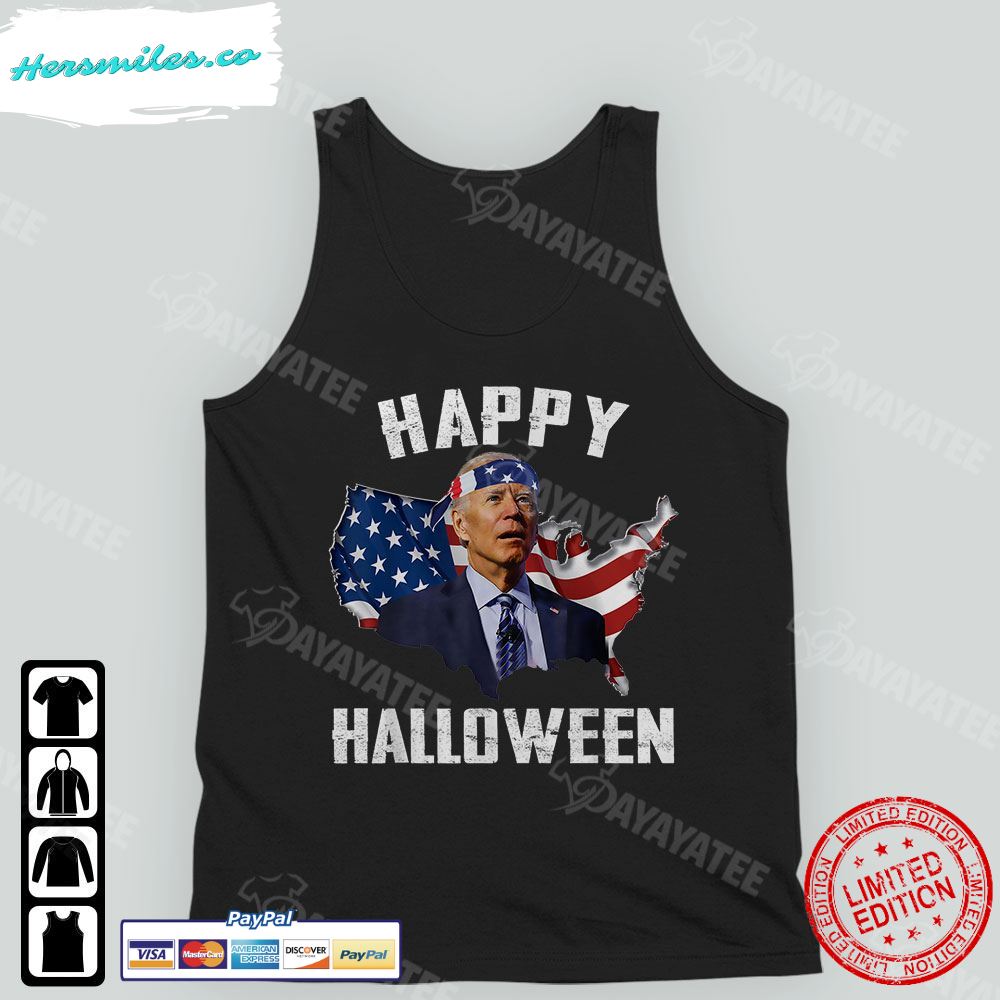 Joe Biden Happy Halloween Tank Top American Flag 4Th Of July Shirt T-Shirt