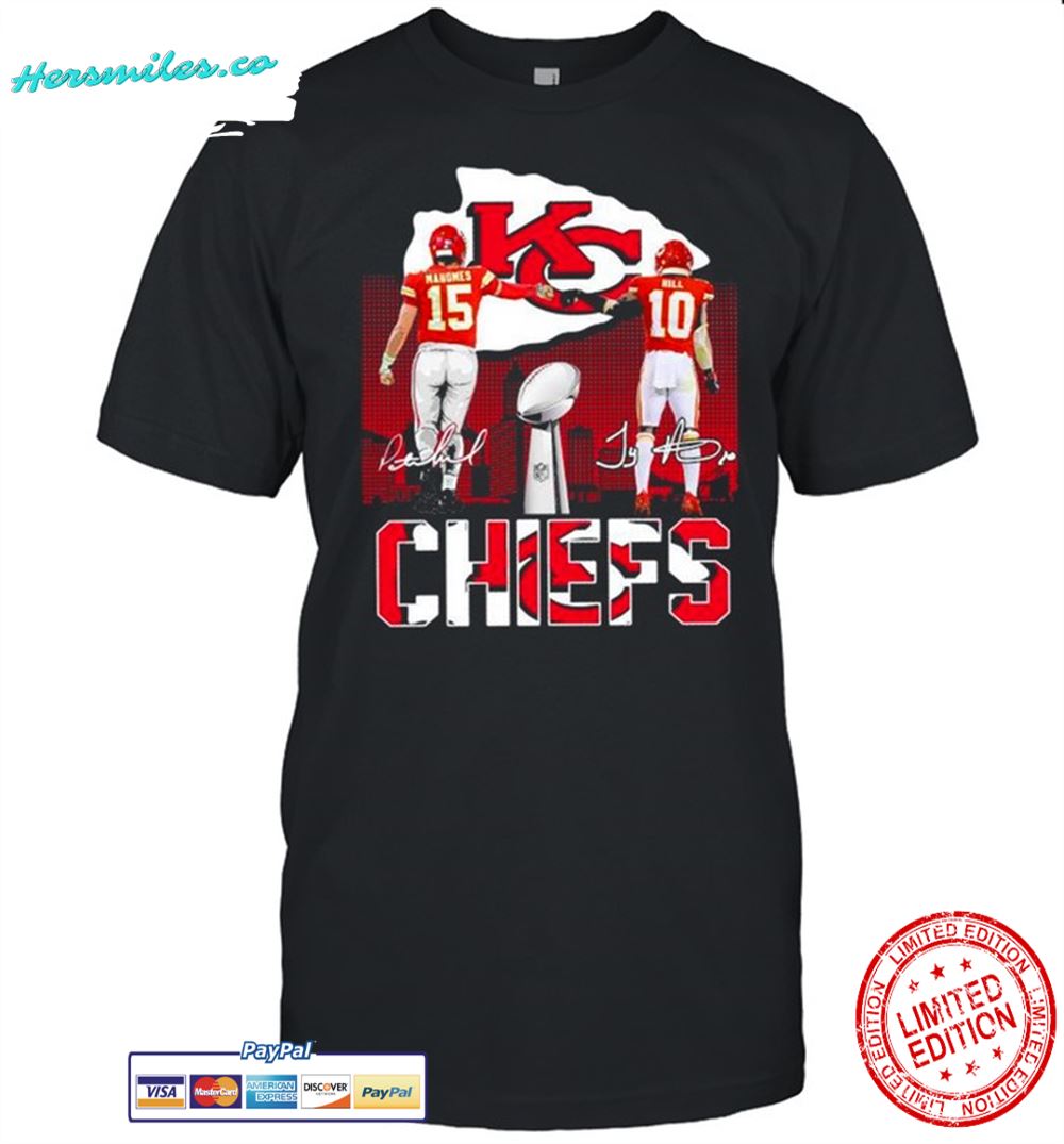 Kansas City Chiefs Mahomes and Hill signatures shirt