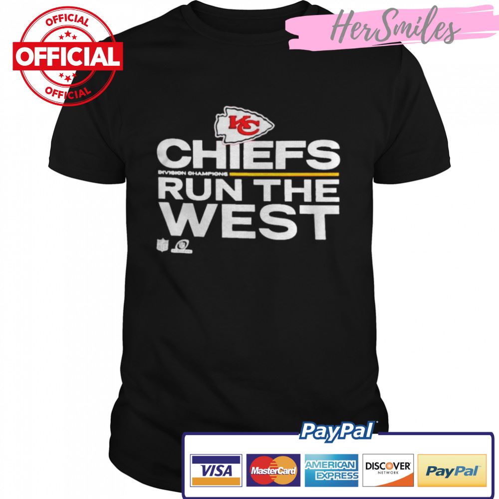 Kansas City Chiefs Run The West 2021 AFC West Division Champions Trophy Collection T-shirt