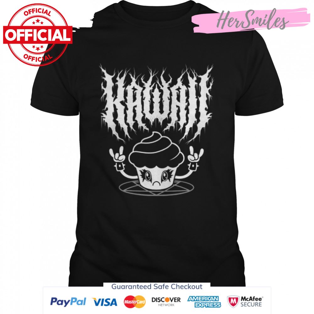 Kawaii Cupcake Black Metal Logo Creepy Cute Spooky Goth Funny Heavy Metal shirt