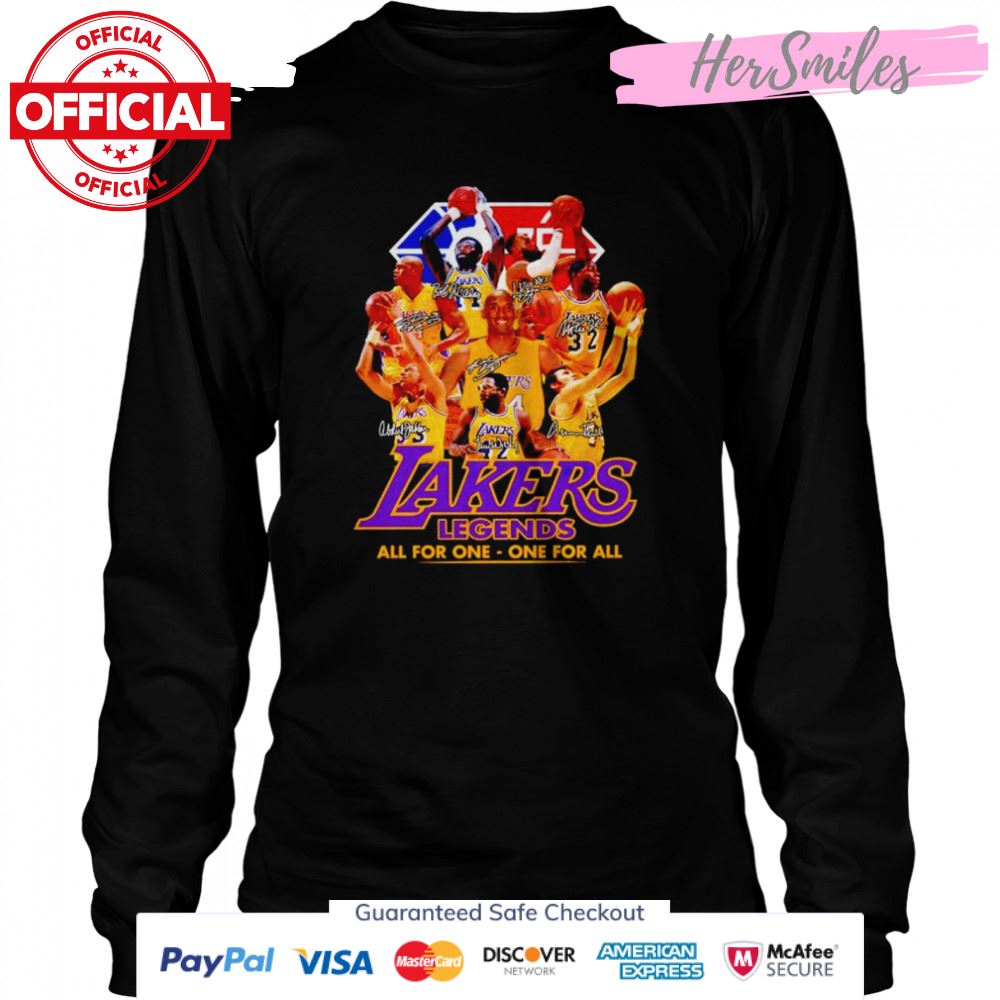 Lakers legends all for one one for all signatures shirt