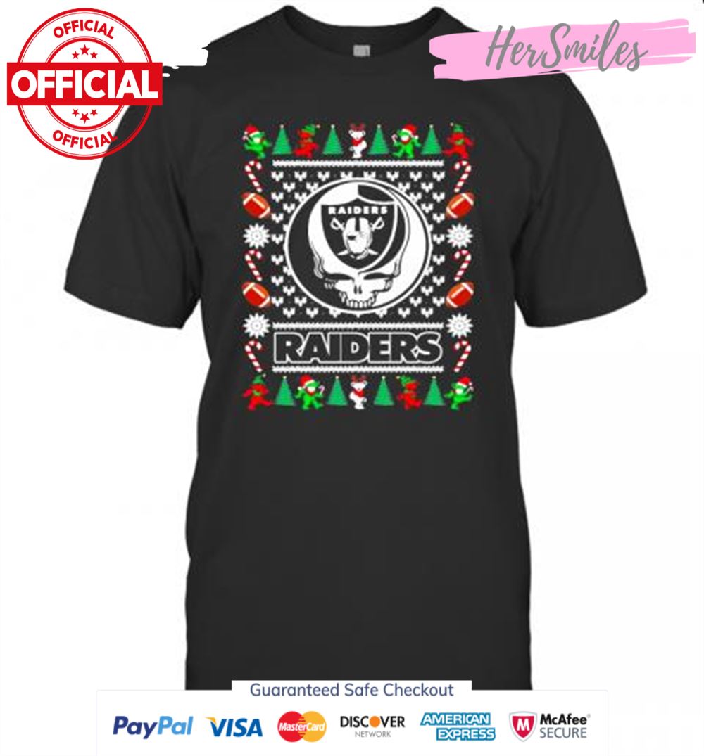 Las Vegas Raiders Grateful Dead Ugly Christmas T-Shirt