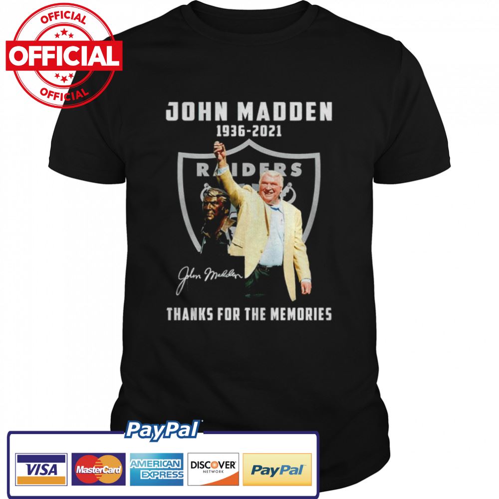 Las Vegas Raiders John Madden 1936-2021 signature shirt