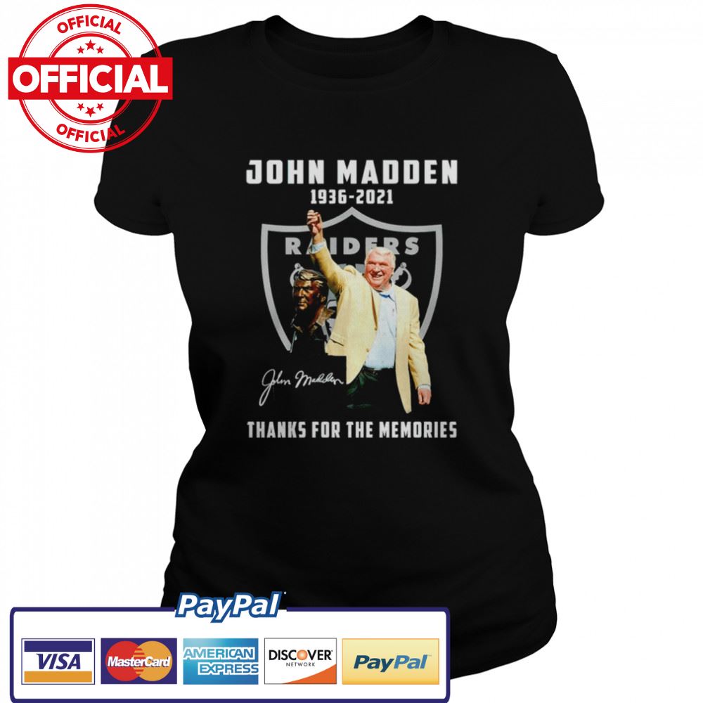 Las Vegas Raiders John Madden 1936-2021 signature shirt