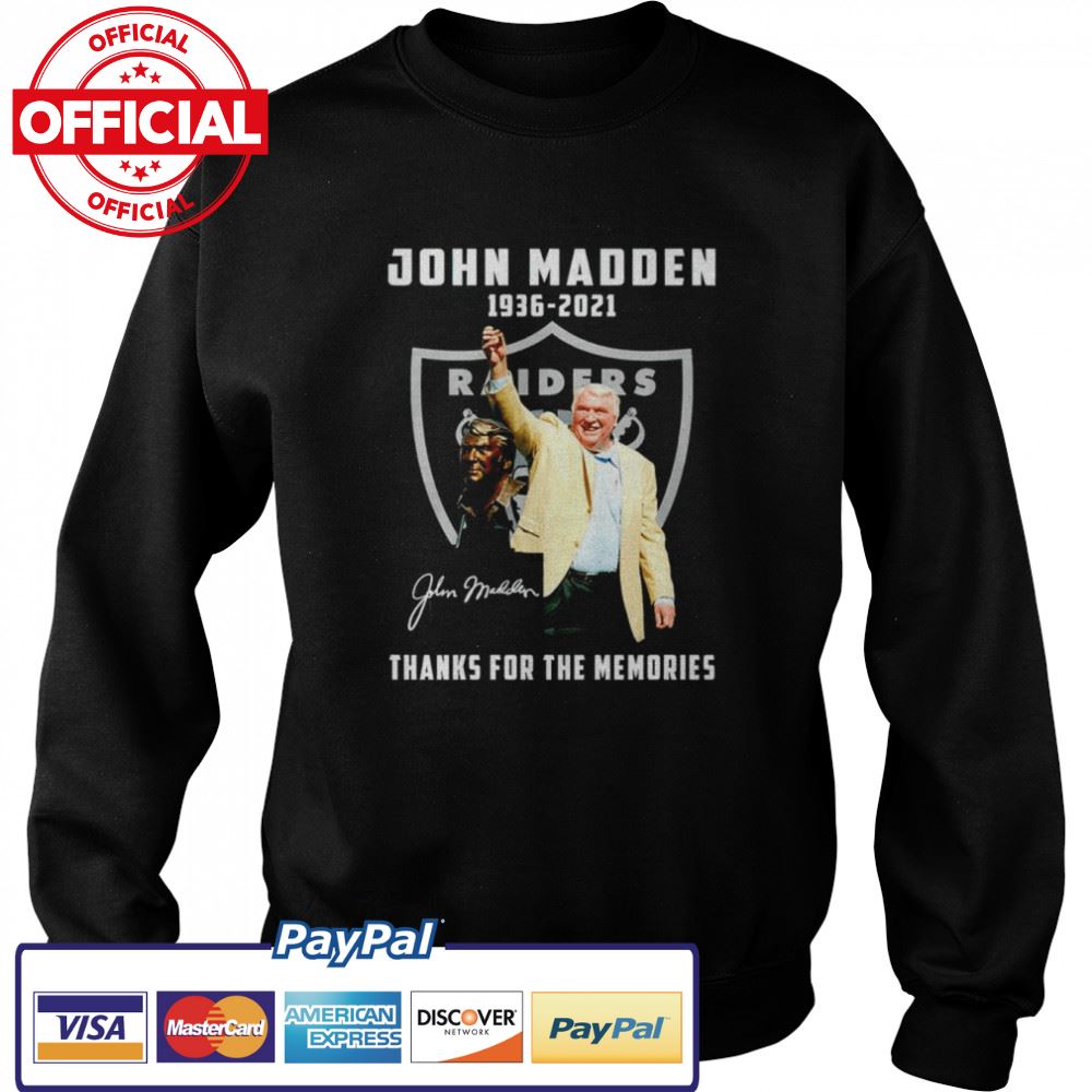 Las Vegas Raiders John Madden 1936-2021 signature shirt Las Vegas Raiders John Madden 1936-2021 signature shirt