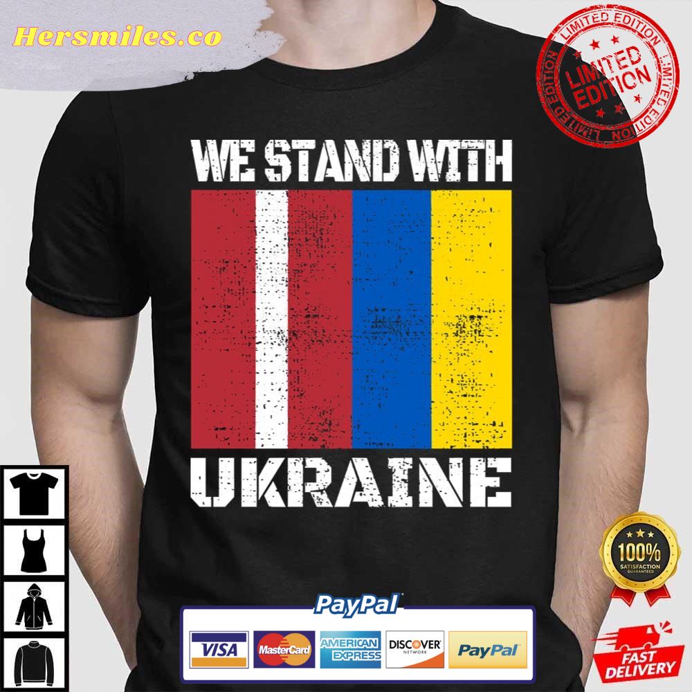 Latvia Stand With Ukraine Ukraine Support Ukraine T-Shirt