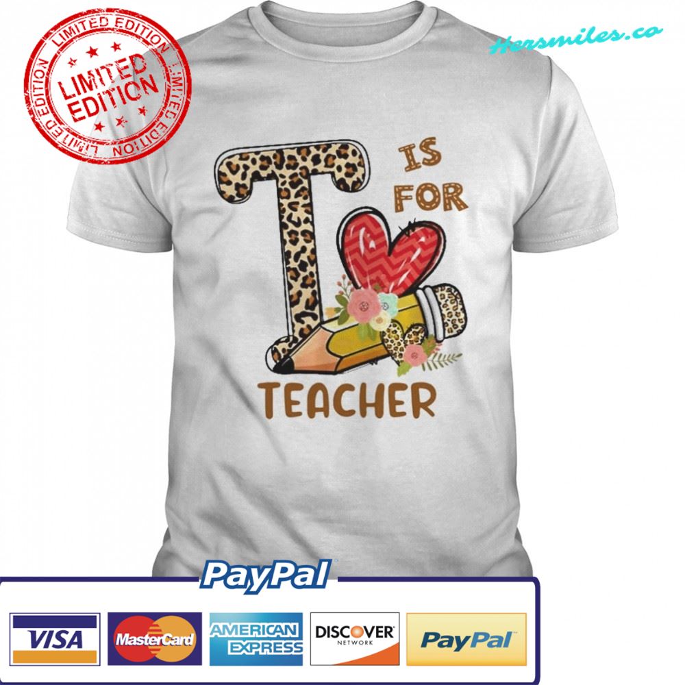 Leopard Flowers Is For Teacher Shirt