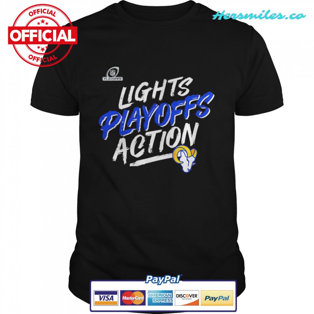 Los Angeles Rams 2021 NFL Playoffs Bound Lights Action shirt