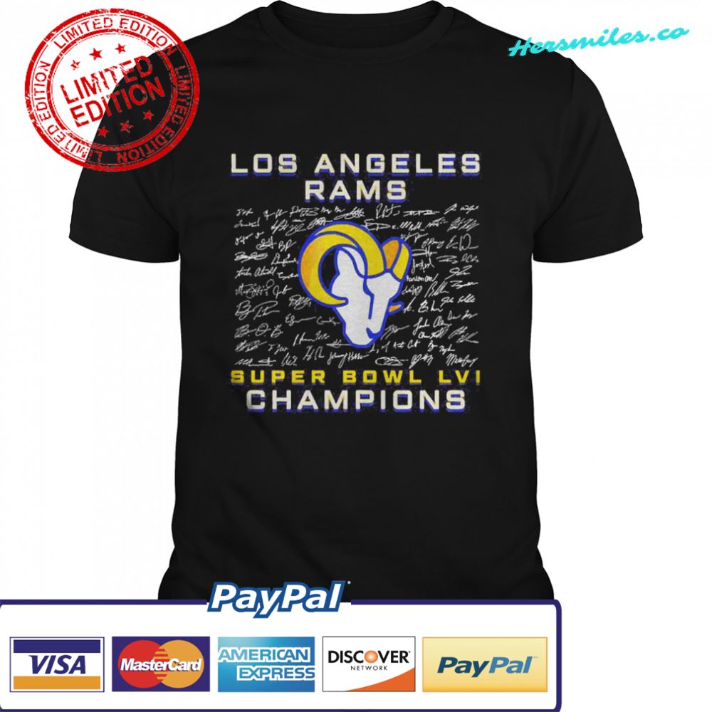 Los Angeles Rams 2022 Super Bowl LVI Champions Signatures Shirt