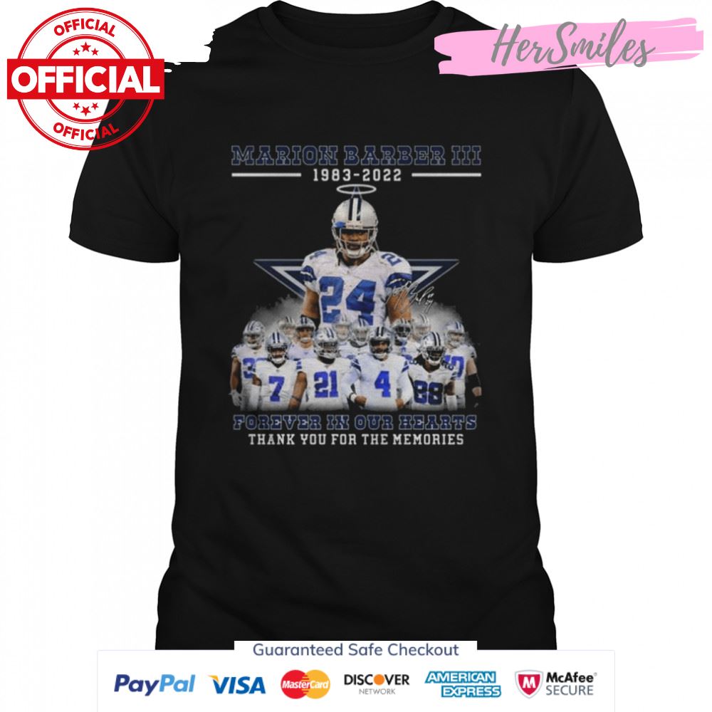 Marion Barber III 1983 2022 Forever In Our Hearts thank you for the memories signature shirt