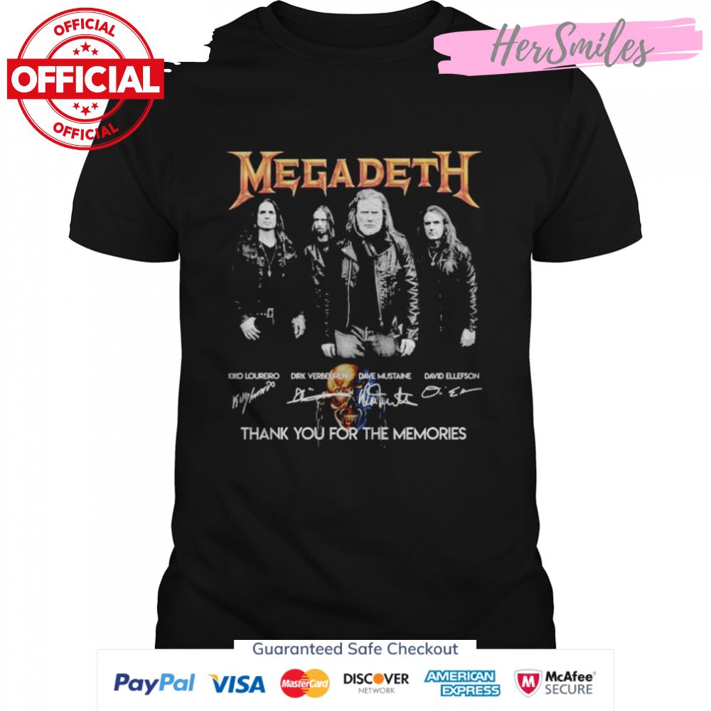 Megadeth members signature thank you for the memories shirt